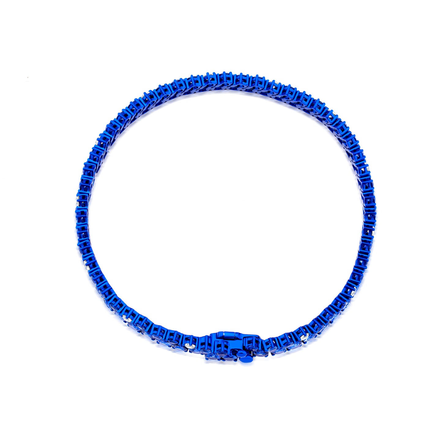 Sapphire and Diamond Dual Row 18K Gold Bracelet