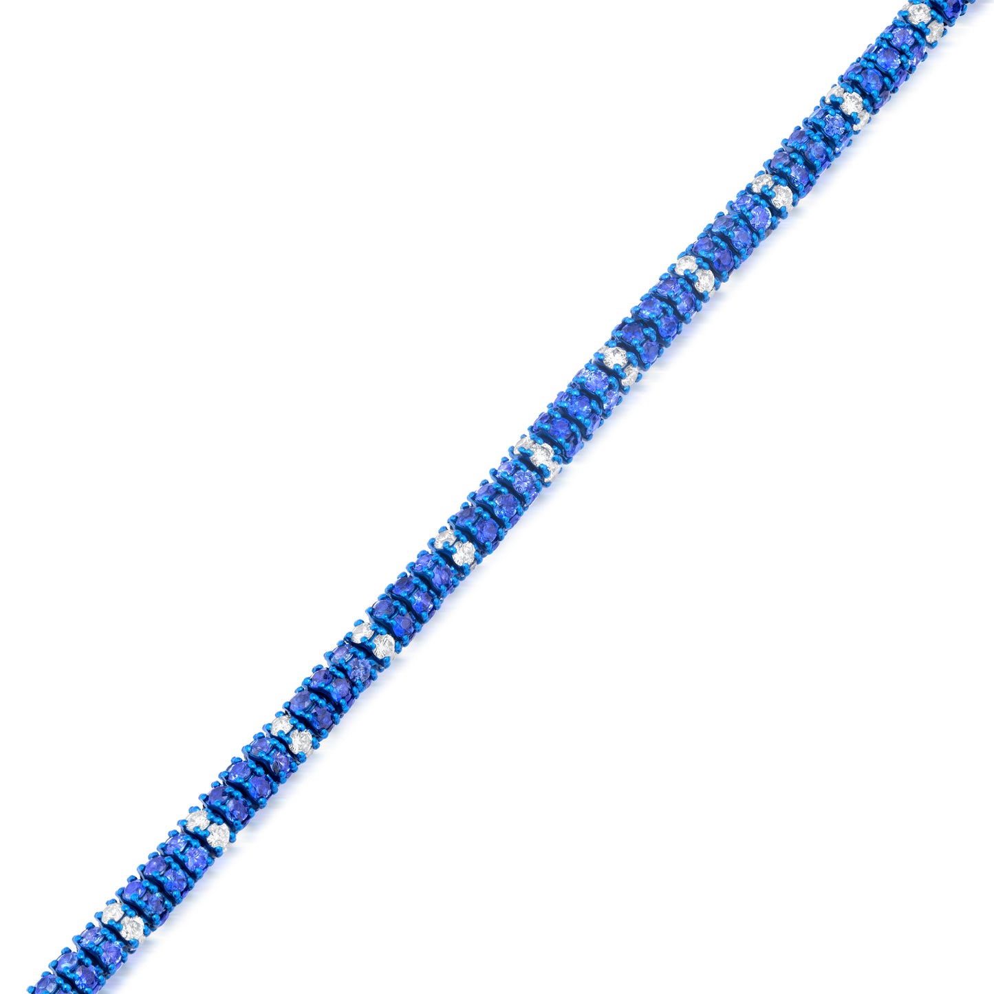Sapphire and Diamond 18K Gold Tennis Bracelet
