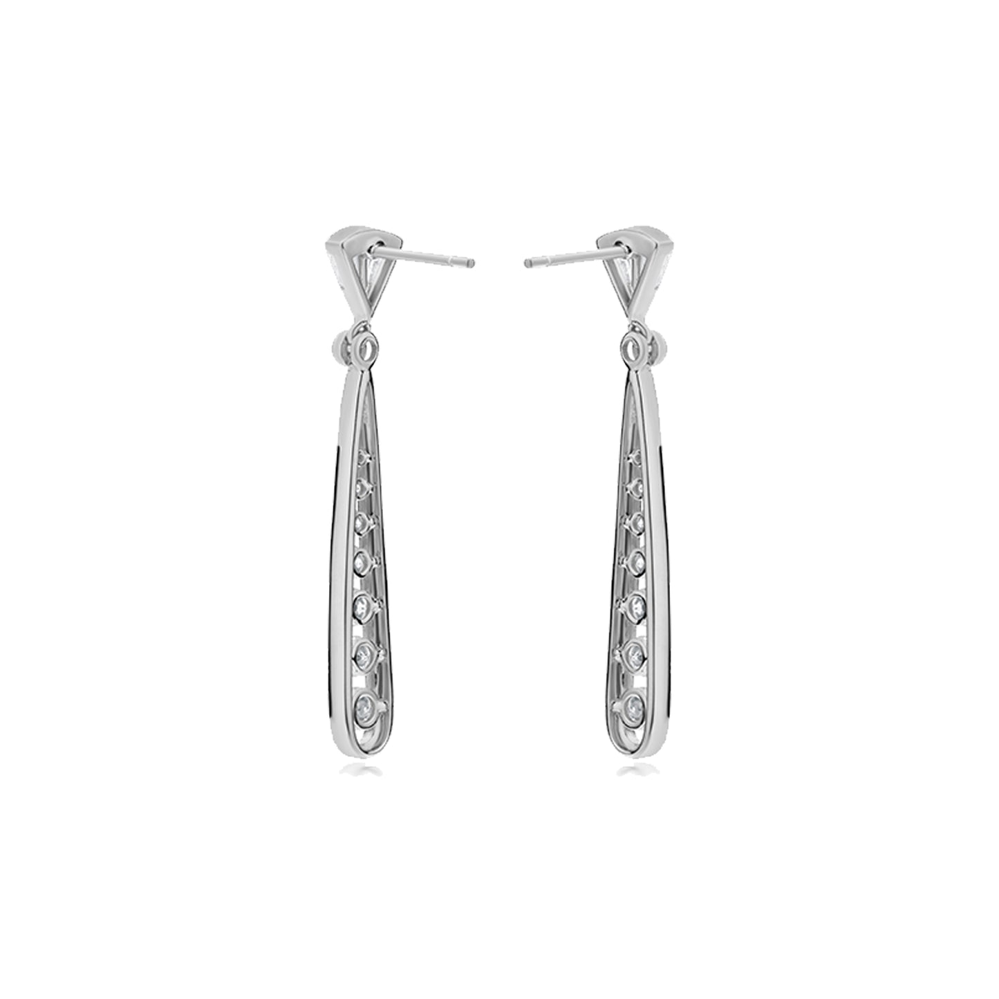 18K White Gold Diamond and Enamel Dangle Earring