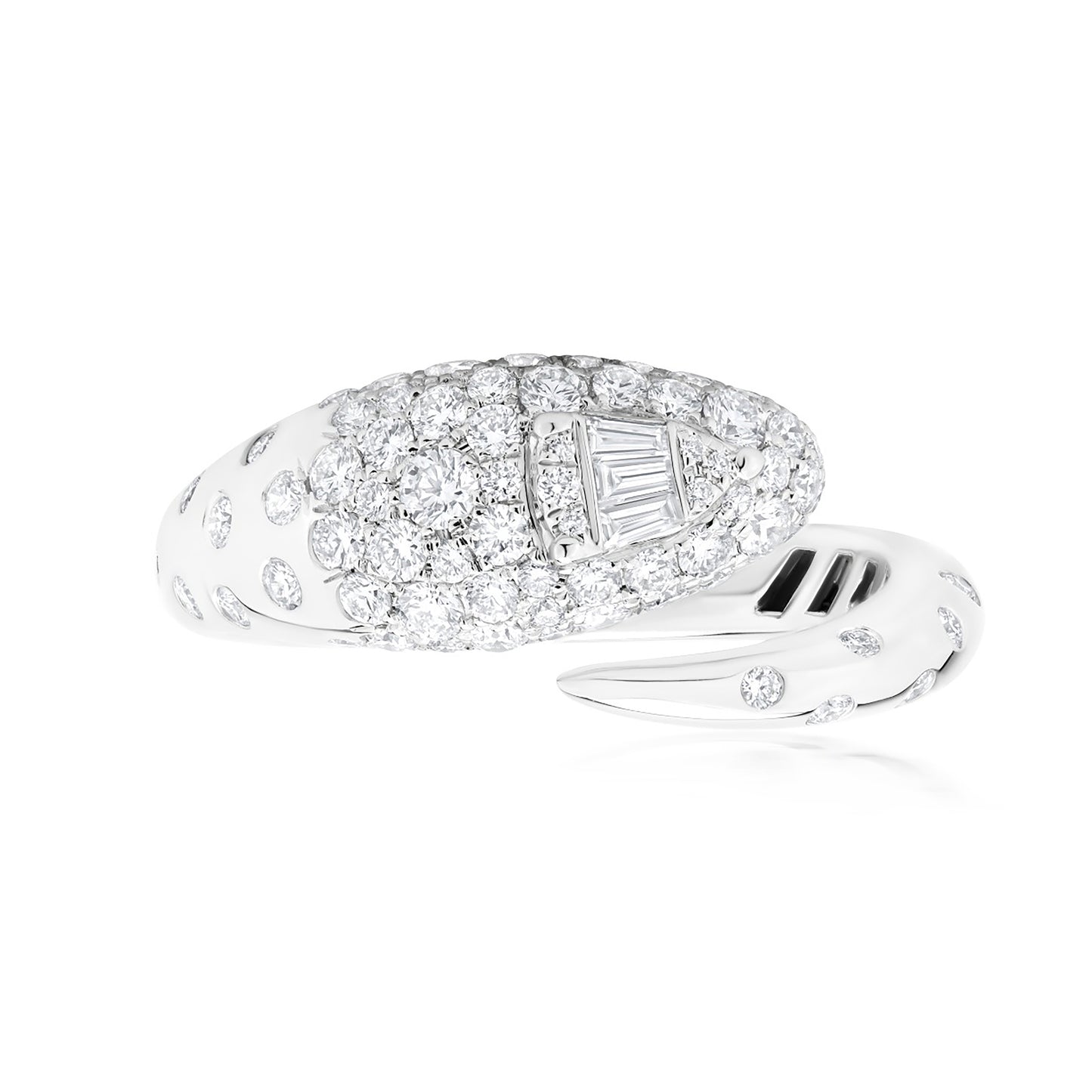 18K White Gold Diamond Bypass Ring