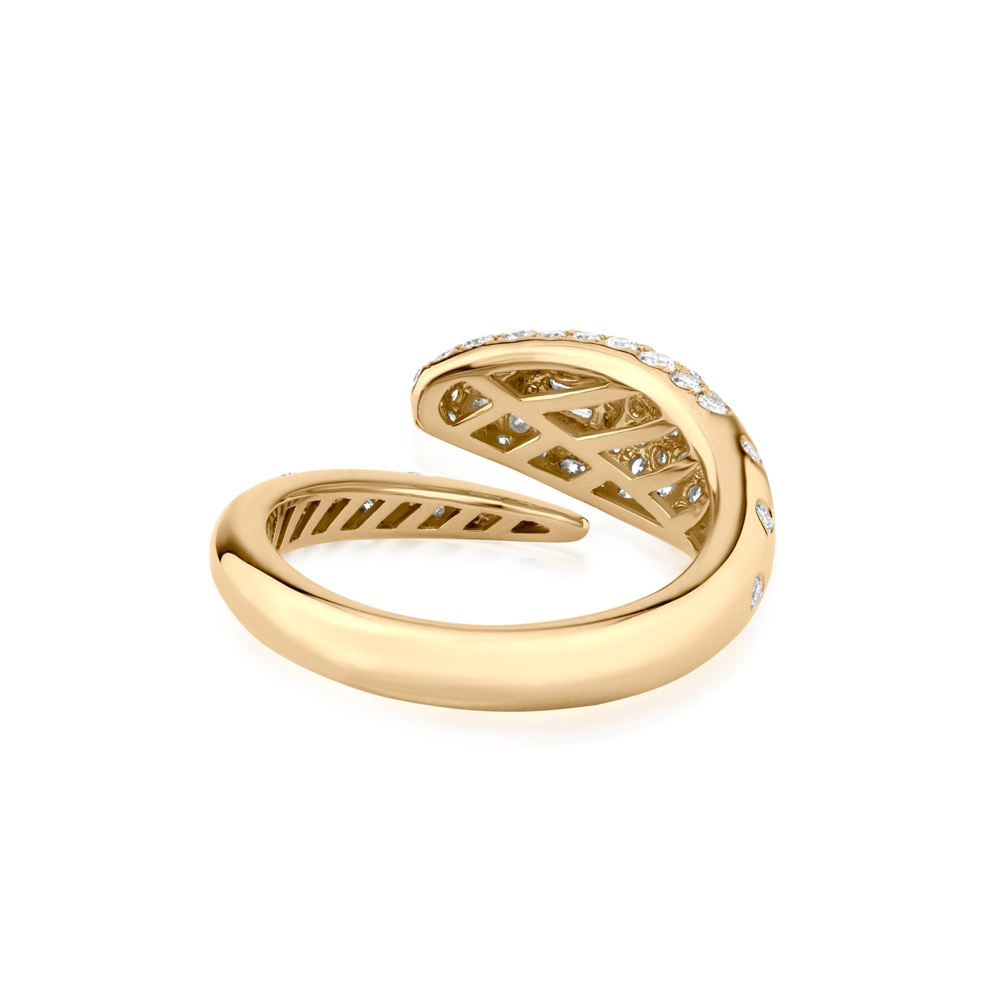 18K Yellow Gold Diamond Bypass Ring