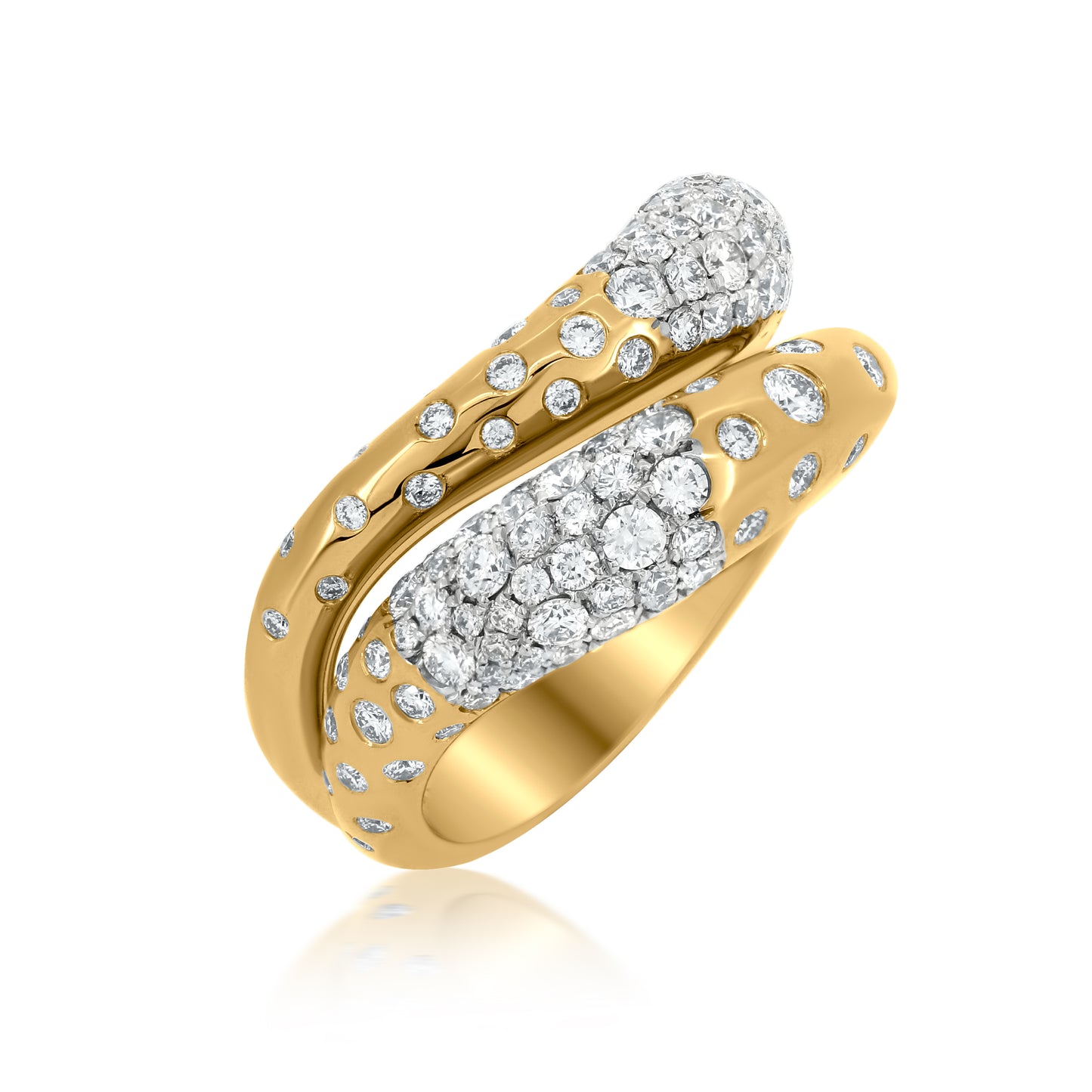 Wrap Ring With Diamond In 18K Yellow And White Gold