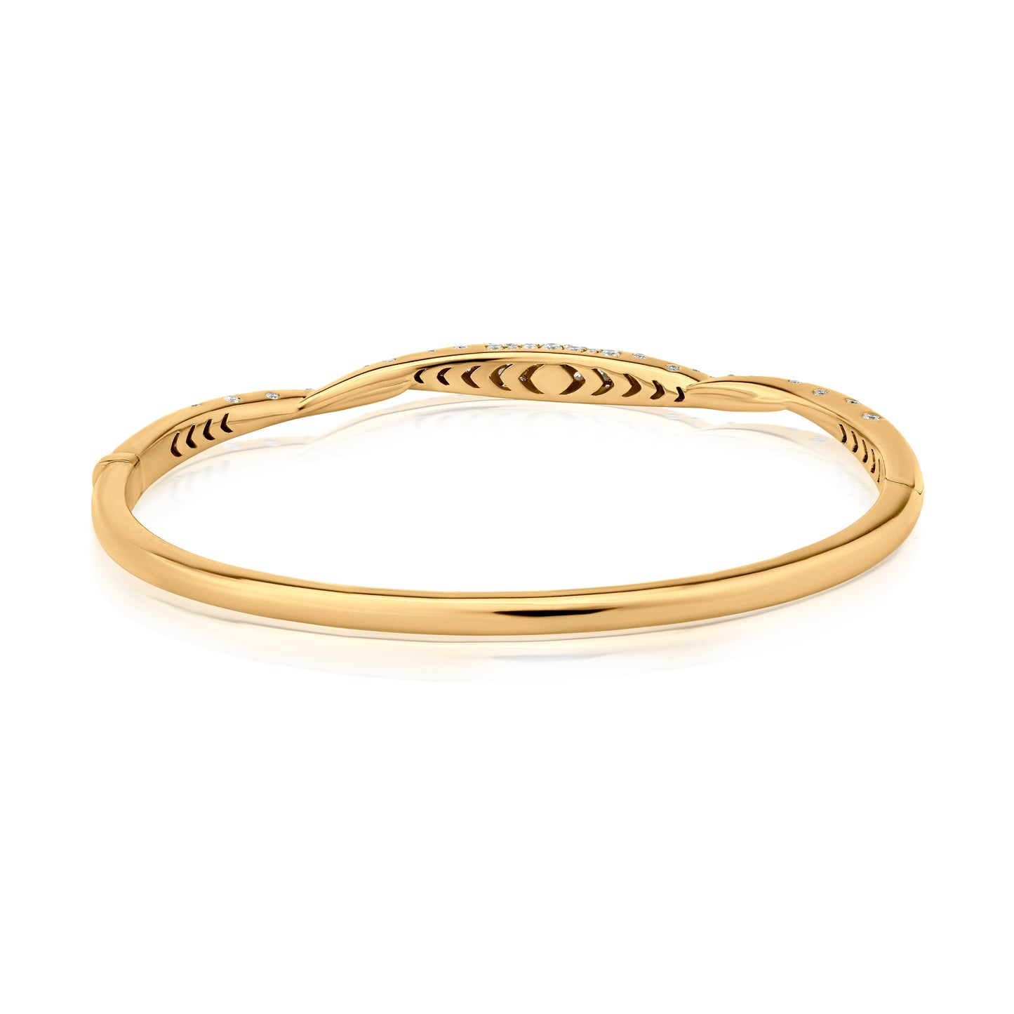 Twist Bangle With Diamond In 18K Yellow Gold