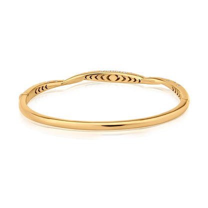 Twist Bangle With Diamond In 18K Yellow Gold