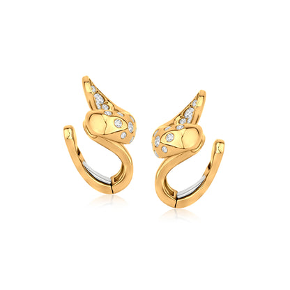 Loops Earring With Diamond In 18K Yellow Gold