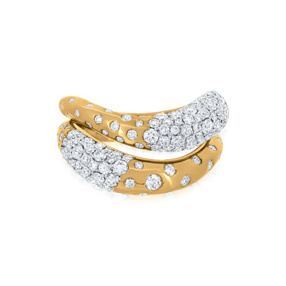 Wrap Ring With Diamond In 18K Yellow And White Gold