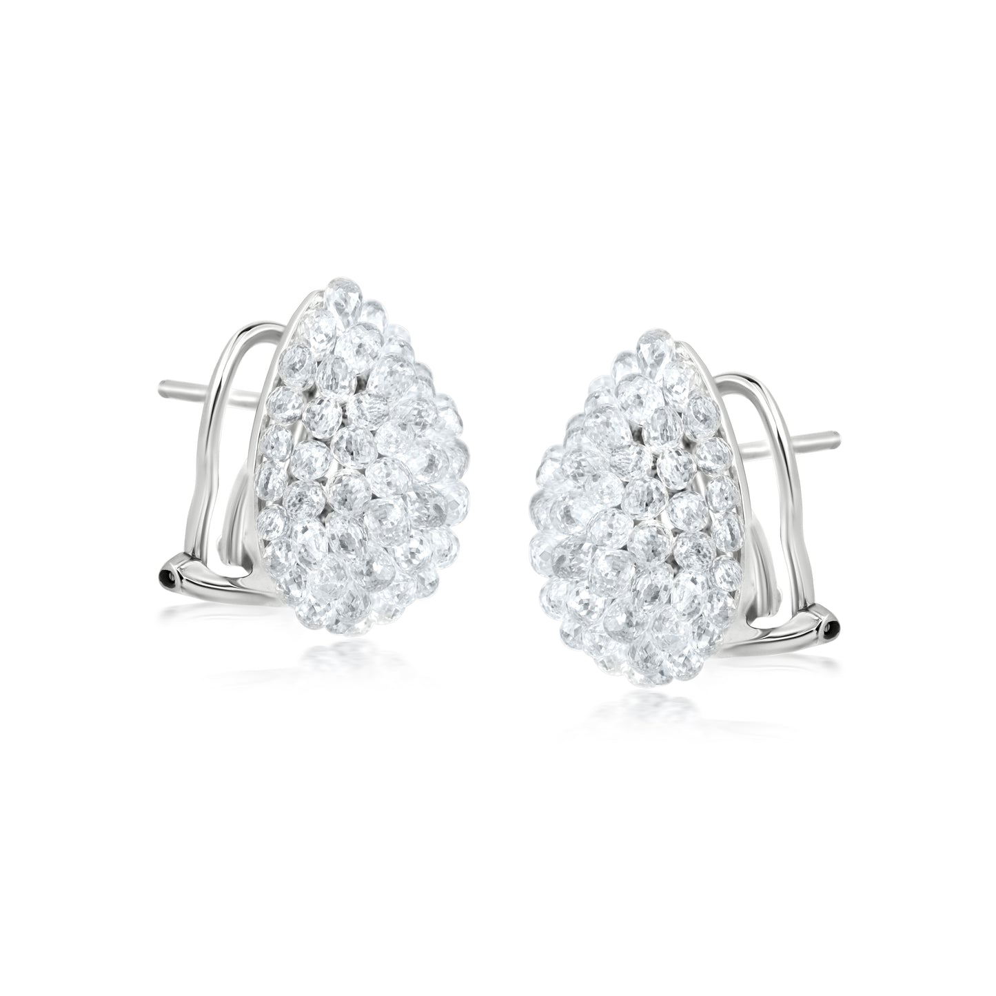 Teardrop Earring With Diamond In 18K White Gold