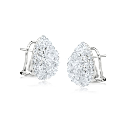 Teardrop Earring With Diamond In 18K White Gold