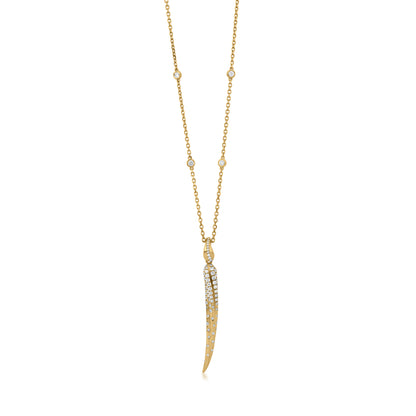 Twist Pendant Necklace With Diamond In 18K Yellow Gold