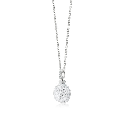 Hemisphere Cluster Necklace With Diamond In 18K White Gold