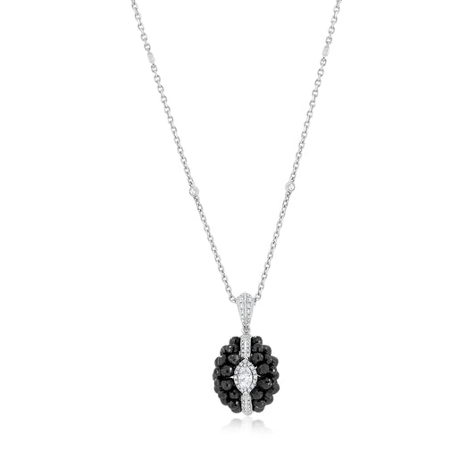 Bisected Necklace With Diamond In 18K White Gold