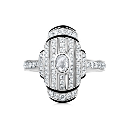 Radiate Ring With Diamond In 18K White Gold