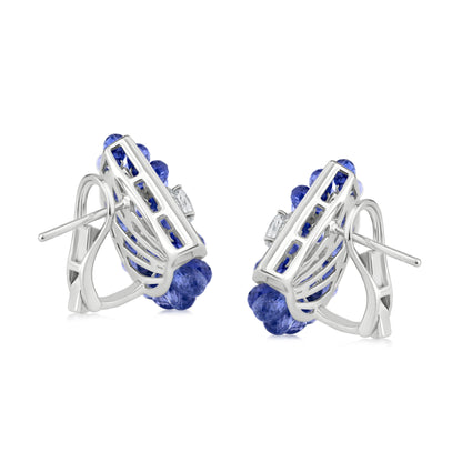 Hemisphere Cluster Earring With Sapphire And Diamond In 18K White Gold