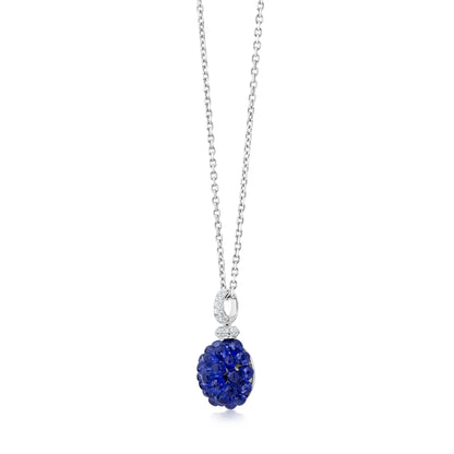 Hemisphere Necklace With Sapphire And Diamond In 18K White Gold