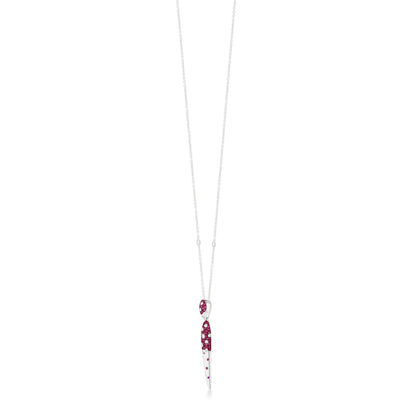 Necklace With Ruby And Diamond In 18K White Gold And Red Rhodium