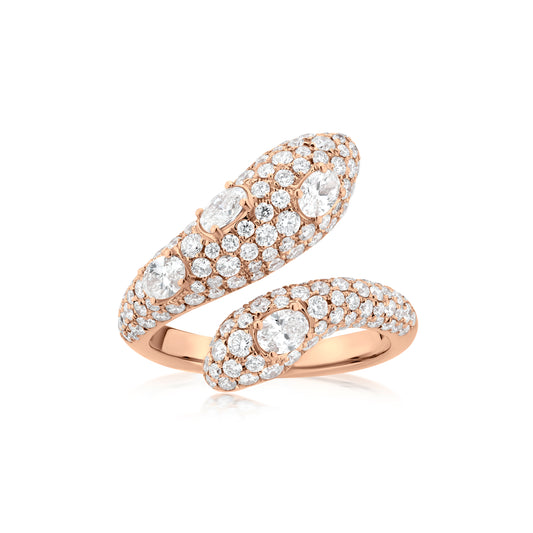 Ring With Diamond In 18K Rose Gold