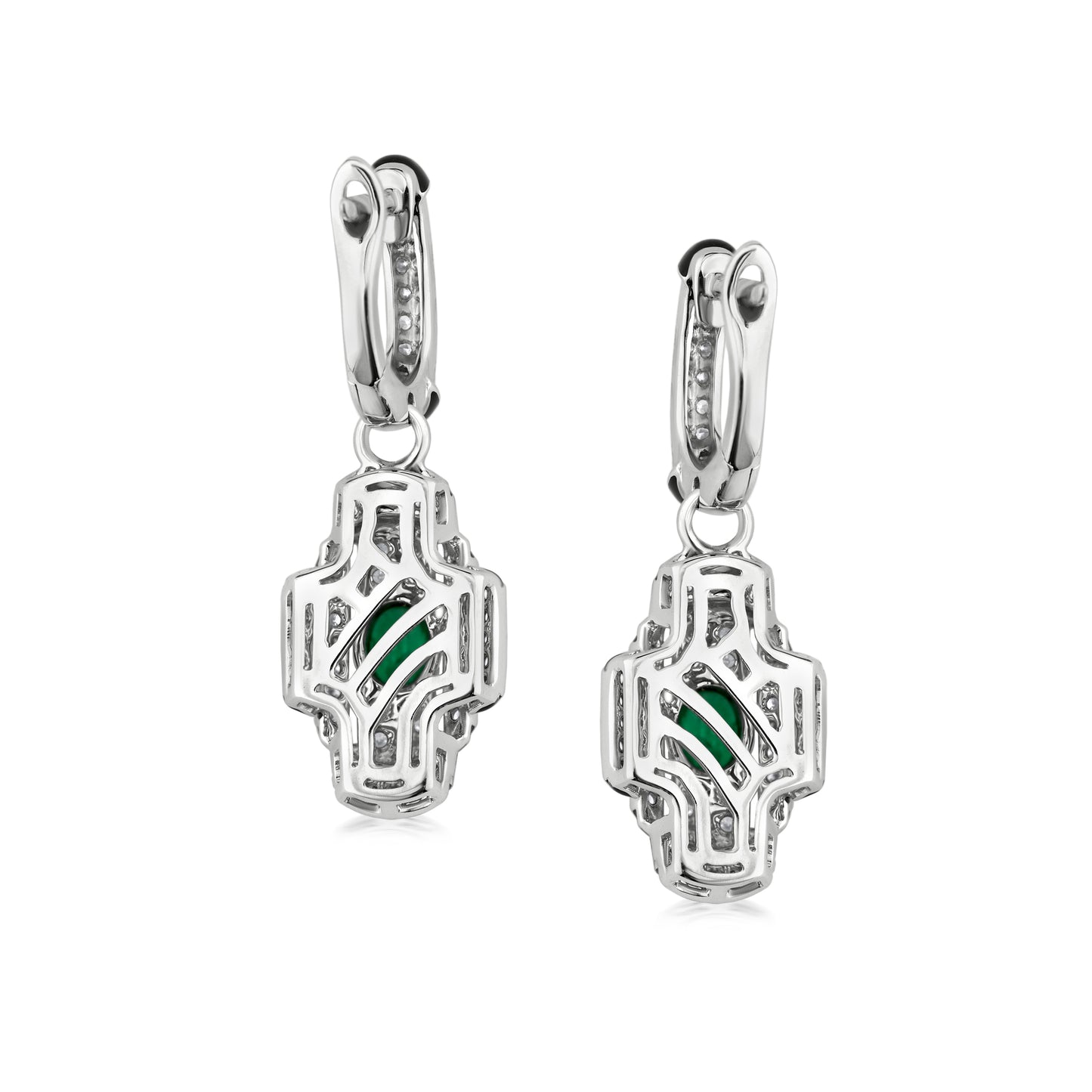 Radiate Earrings With Emerald And Diamond In 18K White Gold