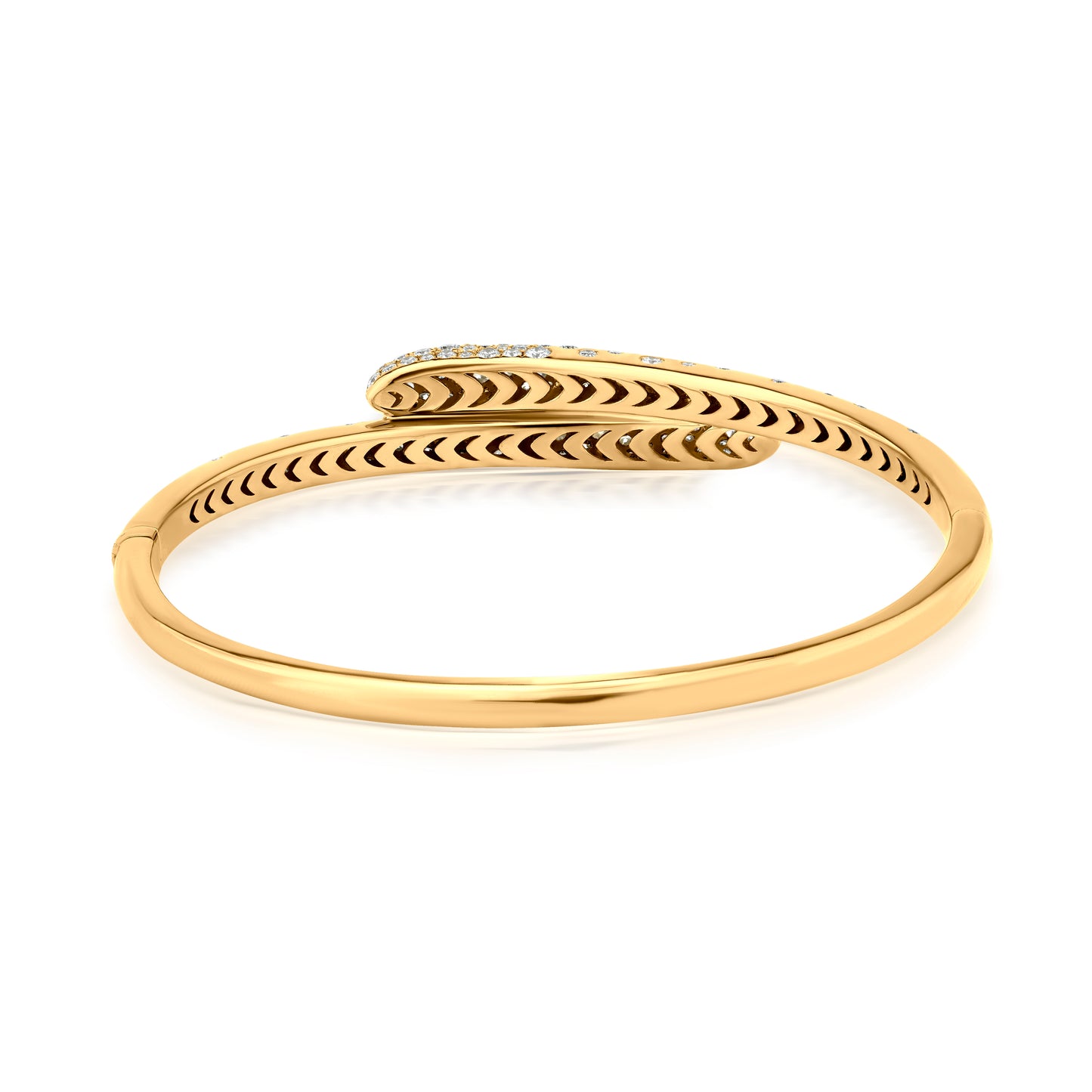 Wrap Bangle With Diamond In 18K Yellow Gold