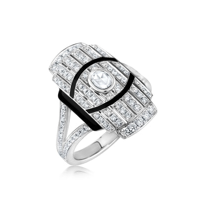 Oculus Ring With Diamond In 18K White Gold