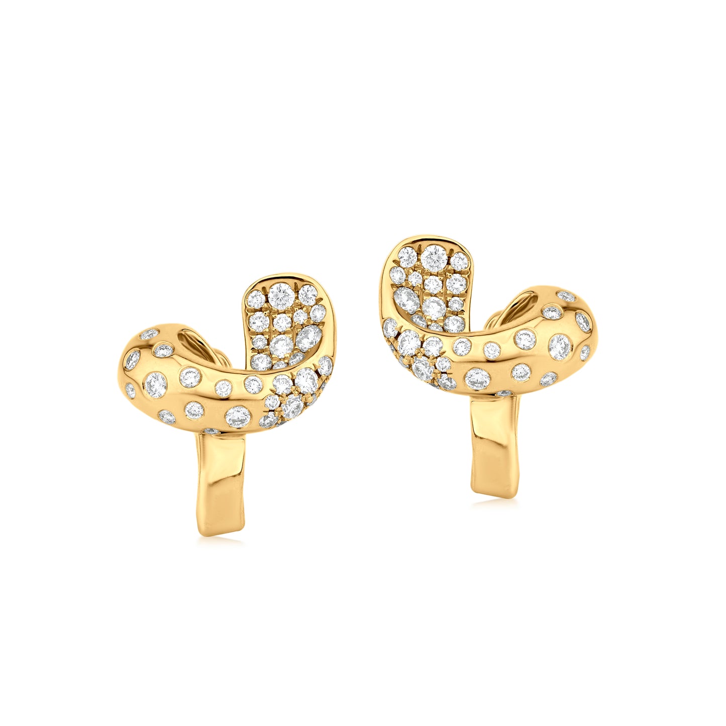 Loops Earring With Diamond In 18K Yellow Gold