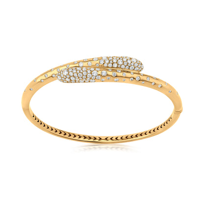 Wrap Bangle With Diamond In 18K Yellow Gold