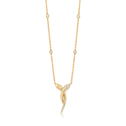 Twist Wrap Necklace With Diamond In 18K Yellow Gold