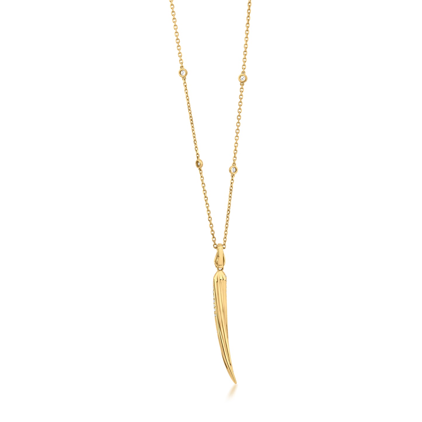 Twist Pendant Necklace With Diamond In 18K Yellow Gold