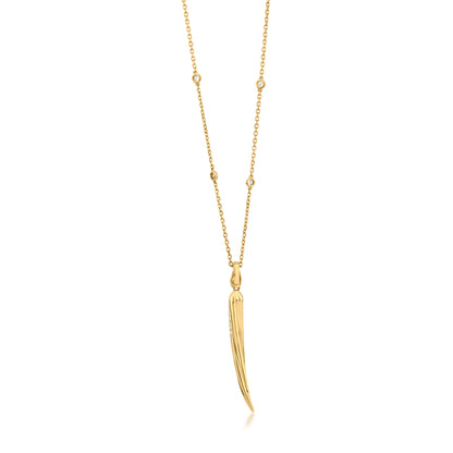 Twist Pendant Necklace With Diamond In 18K Yellow Gold