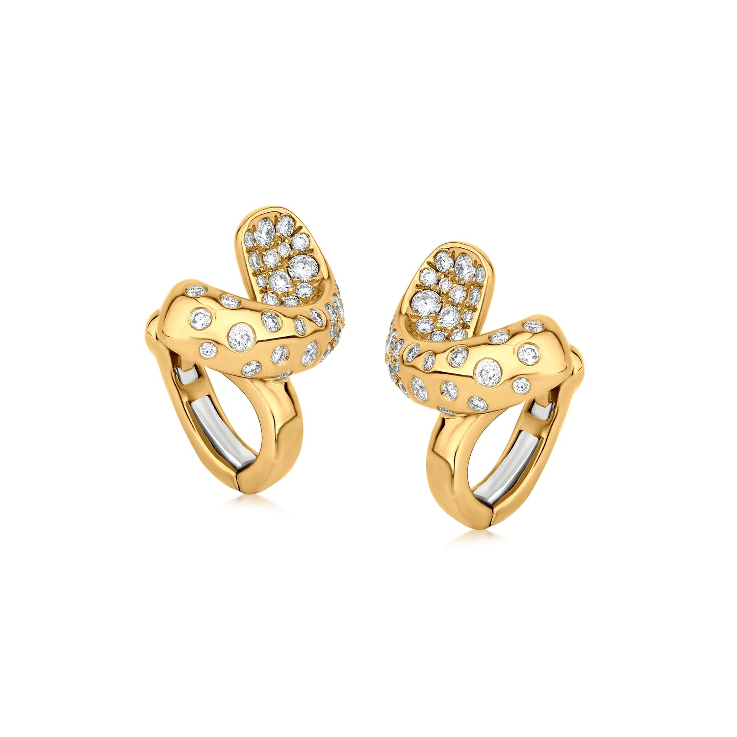 Loops Earring With Diamond In 18K Yellow Gold