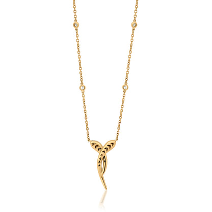 Twist Wrap Necklace With Diamond In 18K Yellow Gold